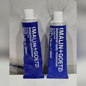 New and Sealed Malin+Goetz Botanical Body Moisturizer and Conditioner Travel Set